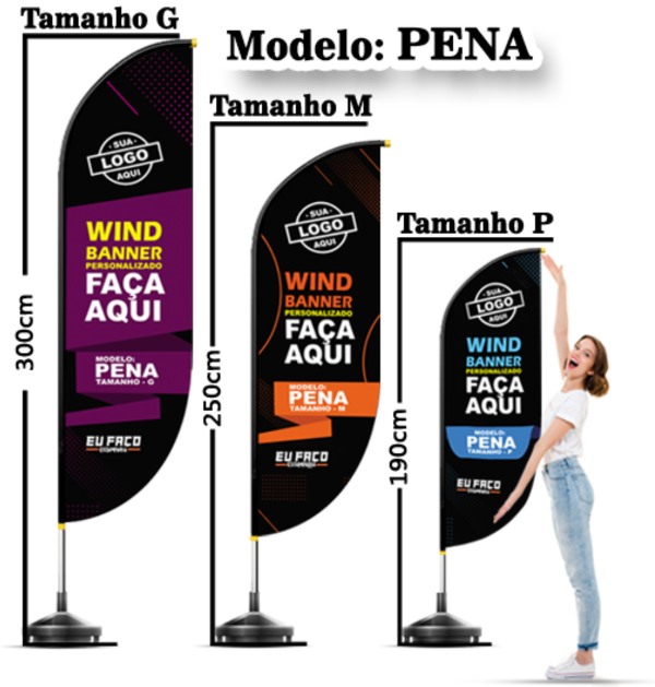Wind banner personalizado impresso em oxford dupla face